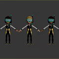 Game Movie Characters In Scuba Gear Holding Hands With Snorkel Masks And Yellow Fins