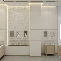 Elegant Jewelry Store Interior With Glass Display Counters Soft Lighting And Marble Accents