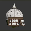 Ancient Spiked Silver Helmet With Green Face Guard And Brown Ear Flaps