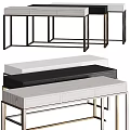 Modern Functional Desk With Wooden Top Metal Frame And Storage Drawers