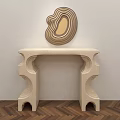Modern End View Table Display Table Long Table Gypsum Shaped Creative Furniture Exhibition Display Long Table Wall Decoration 3d model