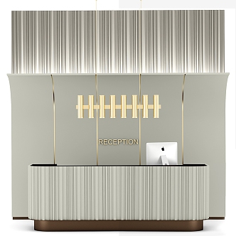 Modern Reception Desk Office Building Front Desk 3d model