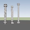Garden Ornaments Stone Carved Pillars With Intricate Dragon Designs For Outdoor Decor
