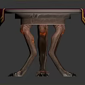 Elegant Decorative Table With Purple Cloth Cover Gold Trim And Claw Leg Design
