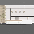 Modern lobby front desk 3d model