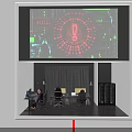 Integrated Monitor System With Large Display And Connected Control Screens