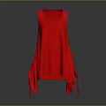 Red Sleeveless Loose Fit Top With Irregular Hem And Casual Design