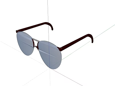 Fashionable Jewelry Sunglasses With Dark Brown Frames Light Blue Lenses And Stylish Design 3d model