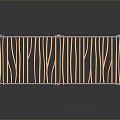 Modern Long Rectangular Structure With Metal Frame Zebra Stripe Top And Orange Legs