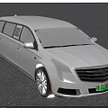 White Cadillac Luxury Limousine Featuring Extended Body And Modern Front Grille Design