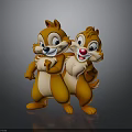 Cheerful Orange Cartoon Squirrel Characters Standing Together With White Bellies And Red Noses