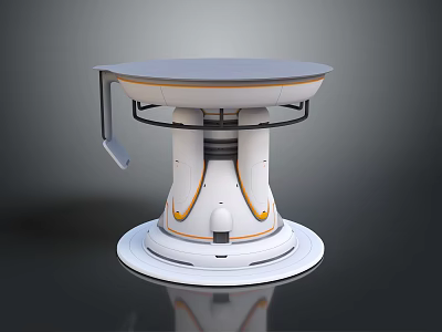 Smart Machine With Circular Top White Body And Yellow Accents Stable Base 3d model