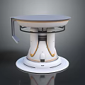 Smart Machine With Circular Top White Body And Yellow Accents Stable Base