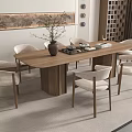 Dining table and chair combination 3d model
