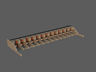 Ancient Stone Arcade Structure With Multiple Symmetrical Arches And Historical Design 3d model