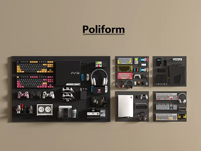 Poliform Digital Accessories Collection With Headphones Game Controllers Chargers And Cameras 3d model