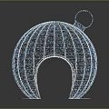 Modern Artistic Pergola With Spherical Metal Frame Hollowed Out Design And White Base