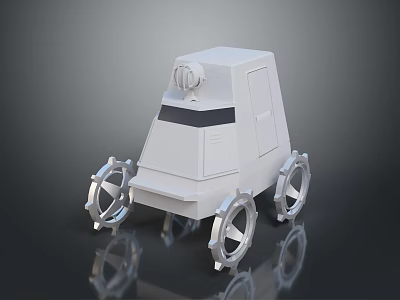 All Terrain Military Vehicle Featuring Geared Wheels Compact Structure And Roof Equipment 3d model
