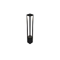 Modern Black Outdoor Light Featuring Multiple Vertical Long Strip Poles And Square Base