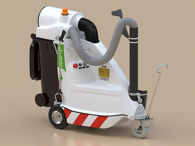 Powerful Cleaning Appliance With Hose And Wheels 3d model