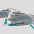 Modern Abstract Architectural Design With Curved White And Blue Structural Elements In 3d model