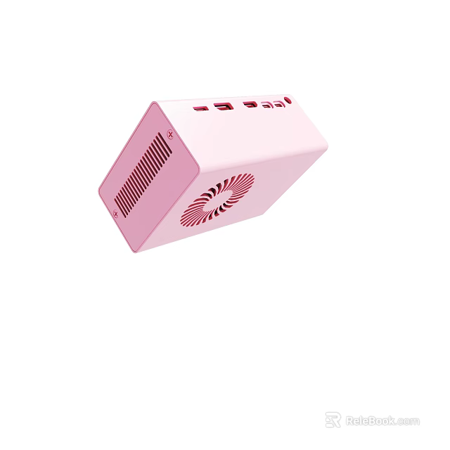 Pink Compact Portable Device With Ventilation Grille And Control Panel 3d model 