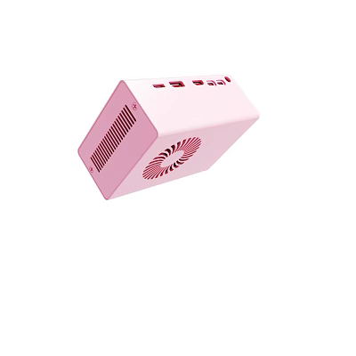 Pink Compact Portable Device With Ventilation Grille And Control Panel 3d model