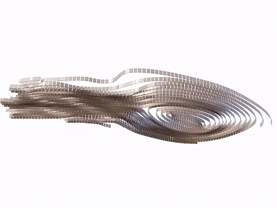 Modern Spiral Wavy Multi Layered Ceiling Design With Dynamic Artistic Structure 3d model