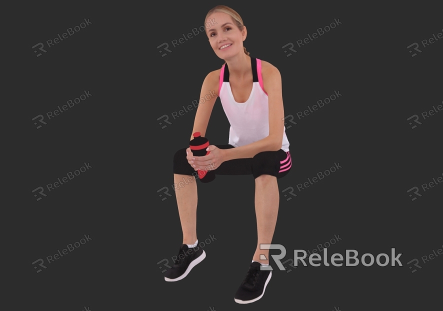 Sitting Lady Talking Posture Sports Lady model