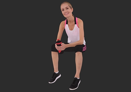 Sitting Lady Talking Posture Sports Lady 3d model