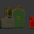 Vintage Fuel Cans In Red Green Brown And Olive Colors For