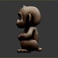 Home Furniture Decorative Ornament With 3D Rendered Brown Monkey In Sitting Position