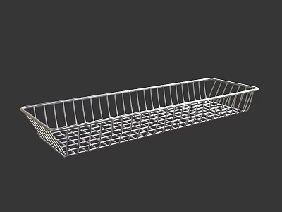 Metal Wire Mesh Storage Basket with Long Rectangular Shape for Home Organizing 3d model