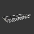 Metal Wire Mesh Storage Basket with Long Rectangular Shape for Home Organizing 3d model
