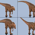 High Quality Realistic Dinosaur 3D Model Displayed From Multiple Angles
