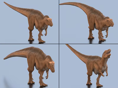 High Quality Realistic Dinosaur 3D Model Displayed From Multiple Angles 3d model