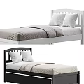 Sturdy Solid Wood Children Bed With Slatted Headboard In Two Different Classic Color Choices