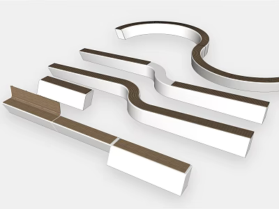 Modern Outdoor Chair Design With Curved Metal Frames And Wooden Components 3d model