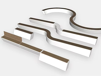 Modern Outdoor Chair Outdoor Slant Bench 3d model