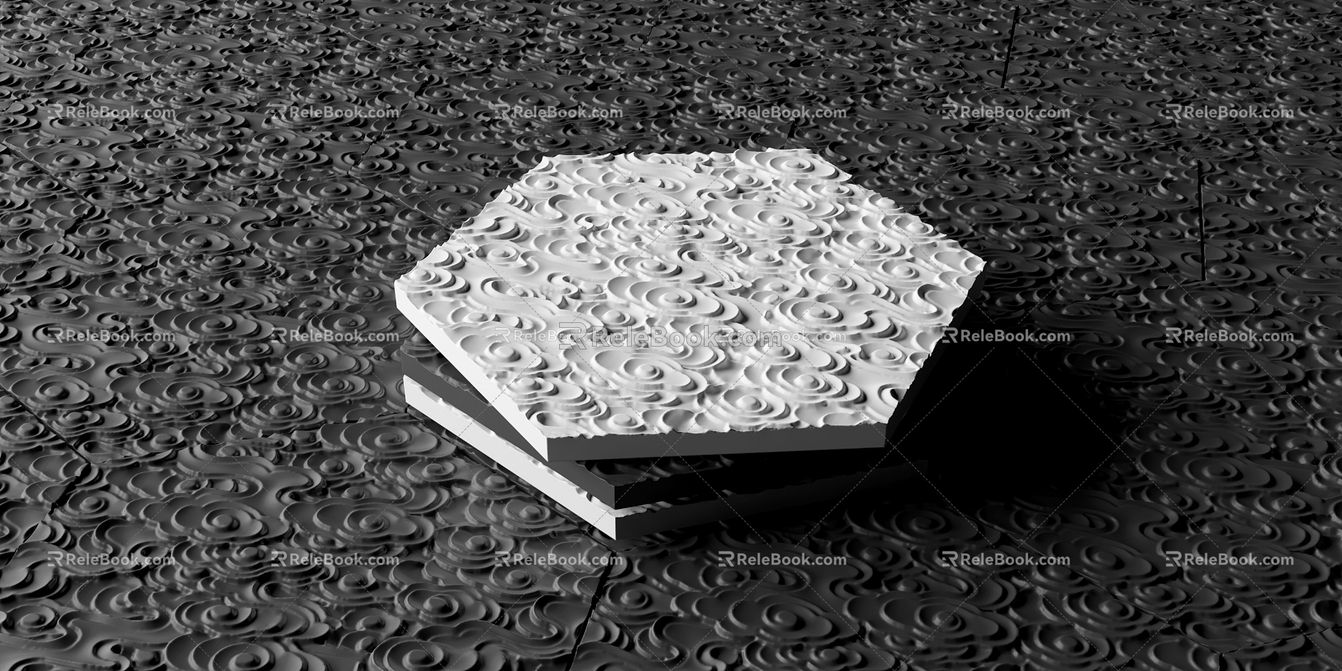 Xiangyun Floor Tile Xiangyun Hexagonal Floor Tile Courtyard Floor Tile 3d model