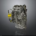 Automotive Engine Mechanical Assembly With Metal Parts Gear And Belt System