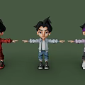Cartoon Game Movie Characters With Stylish Hairstyles Different Outfits And Extended Arms