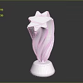 Modern White Star Shaped Furniture Decorative Piece With Curved Design Base