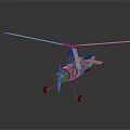 Blue and White Lightweight Helicopter with Single Main Rotor and Landing Gear