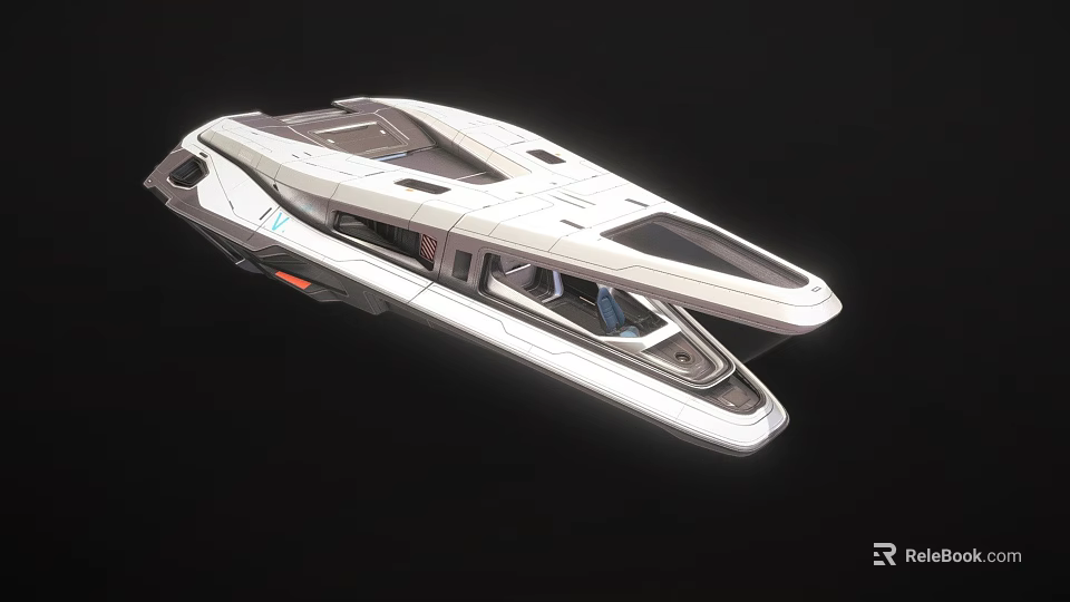 Futuristic White Vehicle With Streamlined Design Advanced Tech And Transparent Cabin 3d model 