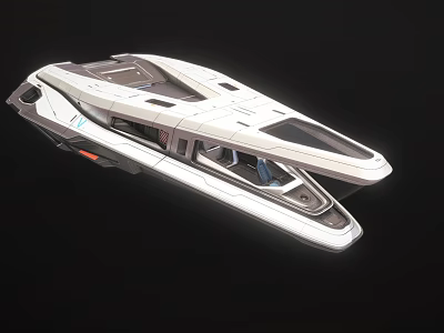 Futuristic White Vehicle With Streamlined Design Advanced Tech And Transparent Cabin 3d model