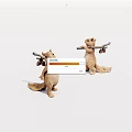 Cute Squirrel Figurines Holding Branches With Nuts For Home Decorative