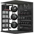 Multi Layer Metal Sports Equipment Rack With Exercise Balls Dumbbells And Boxing Gloves