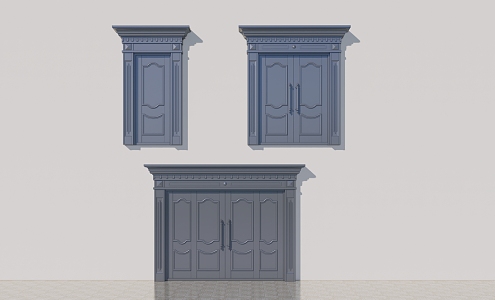 Copper gate combination single and double door 3d model