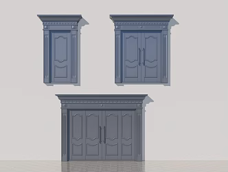Copper gate combination single and double door 3d model